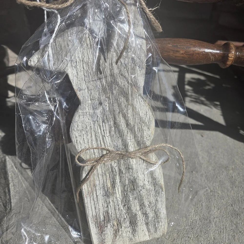 Handcrafted Rustic Wooden Bunny Decor - Whitewashed Finish